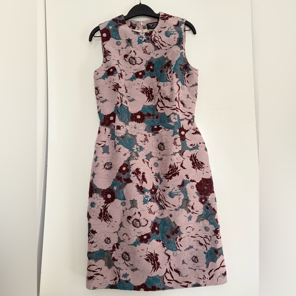 Creatures of the Wind Purple Floral Embroidered Lace Knee Length Sheath Dress - Picture 10 of 13